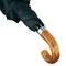 Wooden crook handle with a chrome-plated opening button Wooden crook handle with a chrome-plated opening button