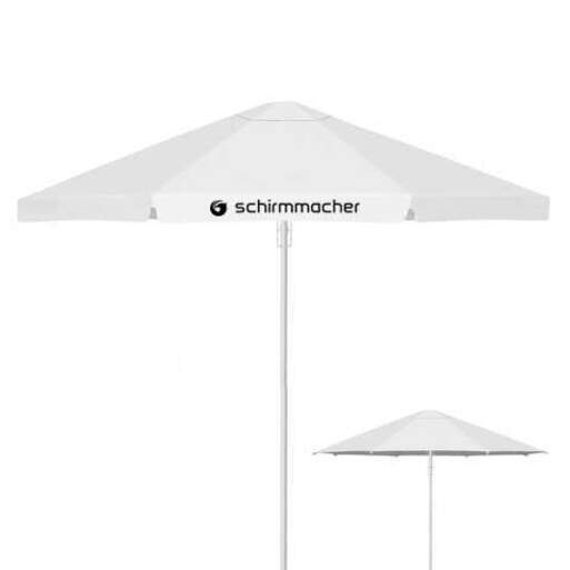 Round parasol, telescopic handle