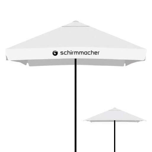 Large square parasol with telescopic handle