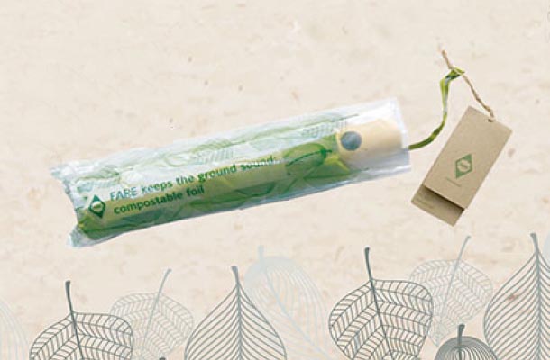 Umbrellas with sustainable packaging