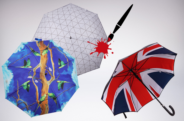 Umbrellas with full-surface print